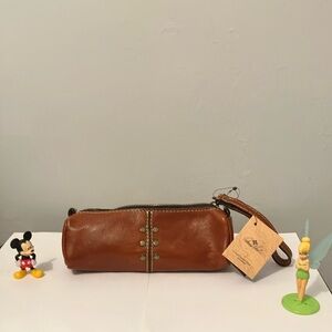 Wristlet Brown Leather by Patricia Nash with tag .